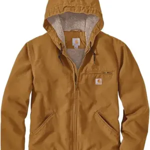 Carhartt Men's Relaxed Fit Washed Duck Sherpa-Lined Jacket