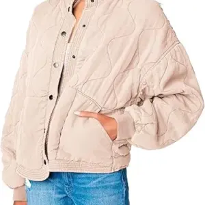 [BLANKNYC] Womens Luxury Clothing Tencel Drop Shoulder Quilted Jacket